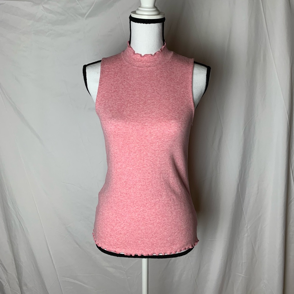 GAP pink lettuce trim tank top